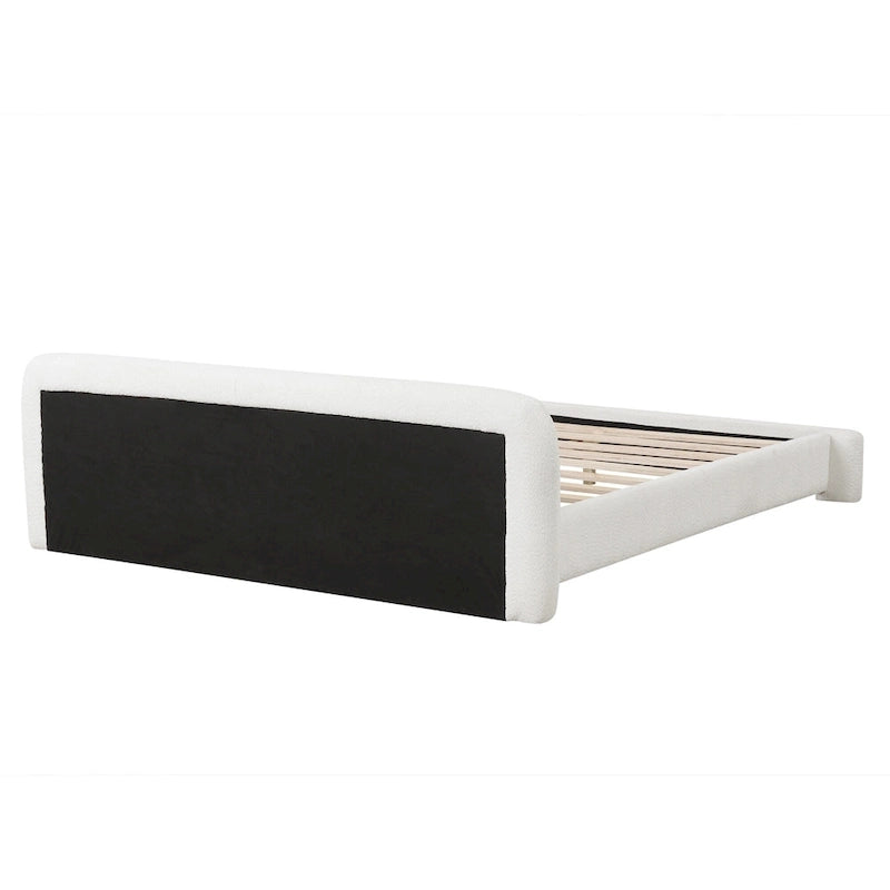 Cadre de lit rembourré grand format Lit plateforme moderne avec tête de lit capitonnée pour chambre d'amis, aucun sommier tapissier requis