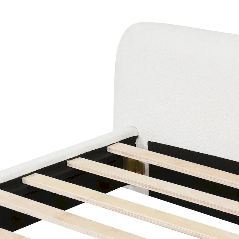 Cadre de lit rembourré grand format Lit plateforme moderne avec tête de lit capitonnée pour chambre d'amis, aucun sommier tapissier requis