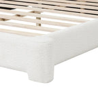 Cadre de lit rembourré grand format Lit plateforme moderne avec tête de lit capitonnée pour chambre d'amis, aucun sommier tapissier requis