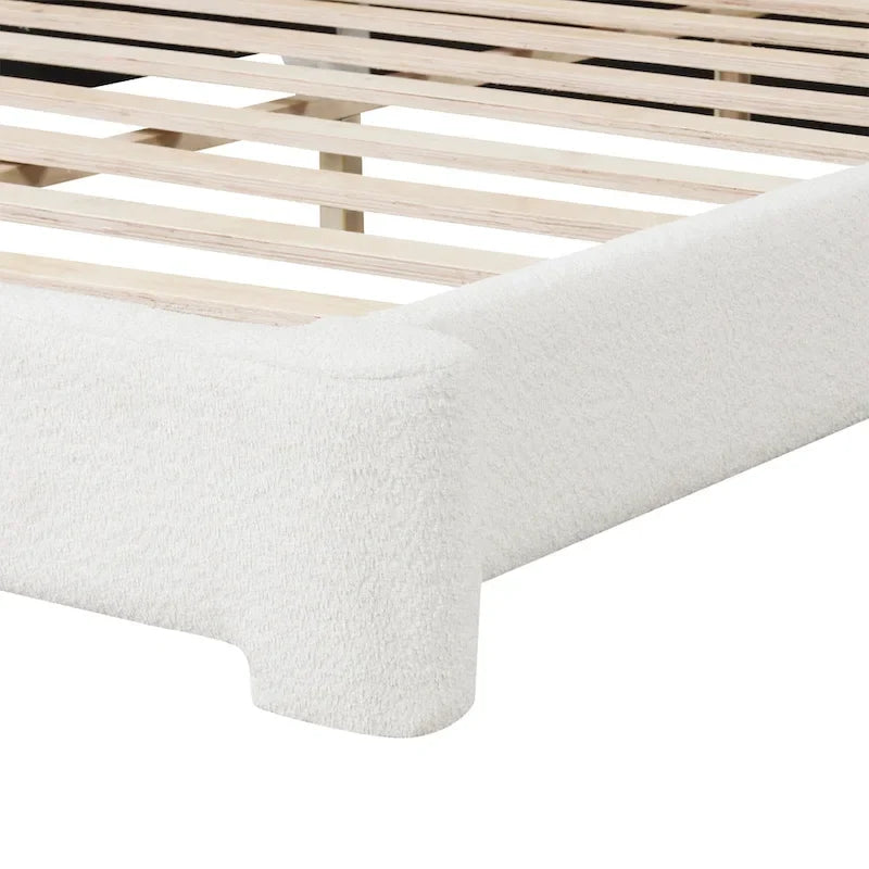 Cadre de lit rembourré grand format Lit plateforme moderne avec tête de lit capitonnée pour chambre d'amis, aucun sommier tapissier requis