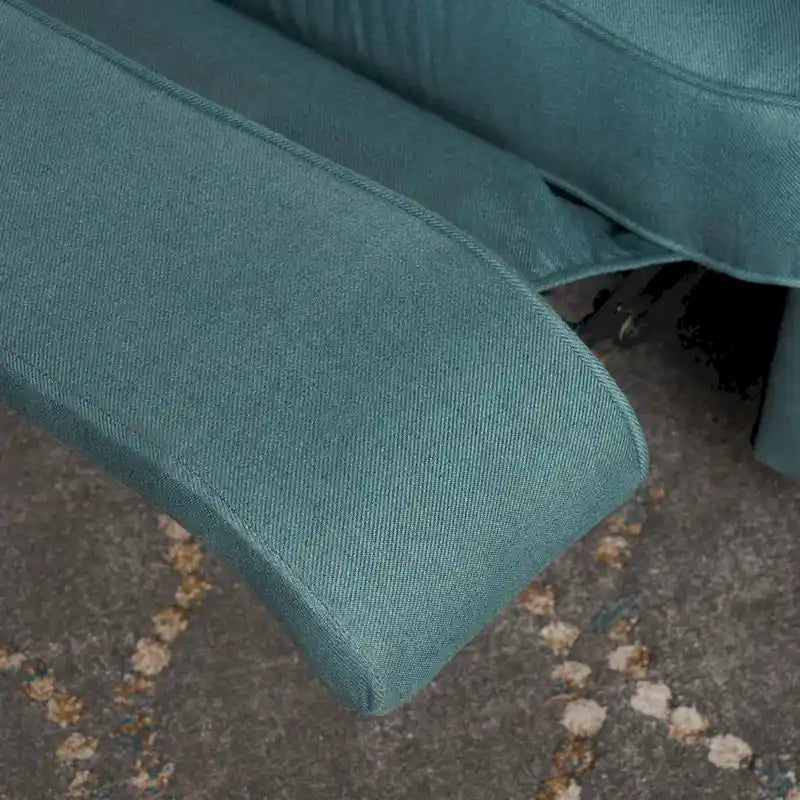 Fauteuil inclinable électrique Roomfitters avec accents cuivrés et revêtement doux, fauteuil de salon confortable, sarcelle