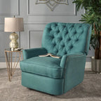 Fauteuil inclinable électrique Roomfitters avec accents cuivrés et revêtement doux, fauteuil de salon confortable, sarcelle