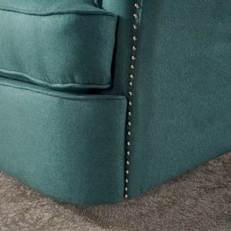 Fauteuil inclinable électrique Roomfitters avec accents cuivrés et revêtement doux, fauteuil de salon confortable, sarcelle