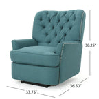 Fauteuil inclinable électrique Roomfitters avec accents cuivrés et revêtement doux, fauteuil de salon confortable, sarcelle