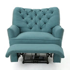 Fauteuil inclinable électrique Roomfitters avec accents cuivrés et revêtement doux, fauteuil de salon confortable, sarcelle