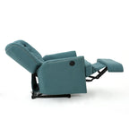 Fauteuil inclinable électrique Roomfitters avec accents cuivrés et revêtement doux, fauteuil de salon confortable, sarcelle