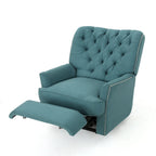 Fauteuil inclinable électrique Roomfitters avec accents cuivrés et revêtement doux, fauteuil de salon confortable, sarcelle