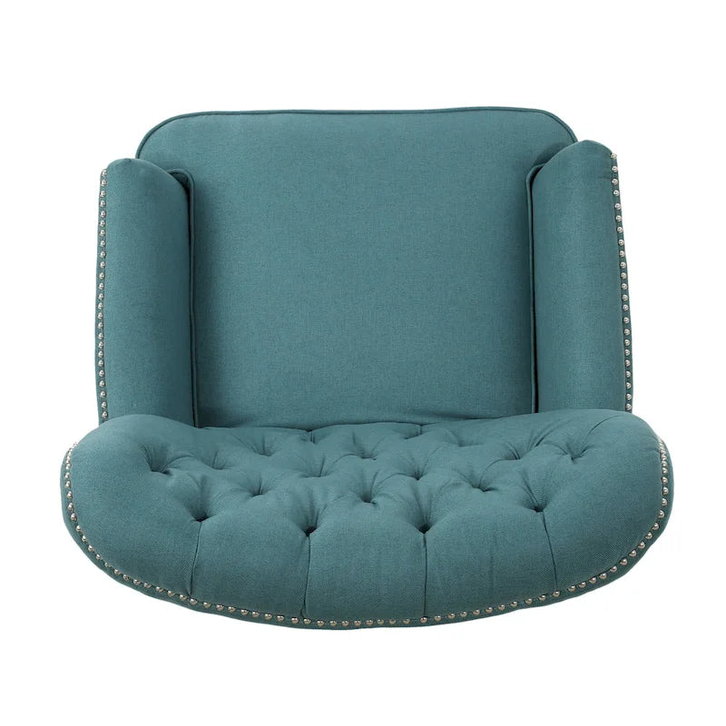 Fauteuil inclinable électrique Roomfitters avec accents cuivrés et revêtement doux, fauteuil de salon confortable, sarcelle