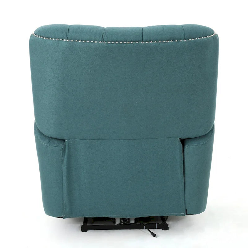 Fauteuil inclinable électrique Roomfitters avec accents cuivrés et revêtement doux, fauteuil de salon confortable, sarcelle