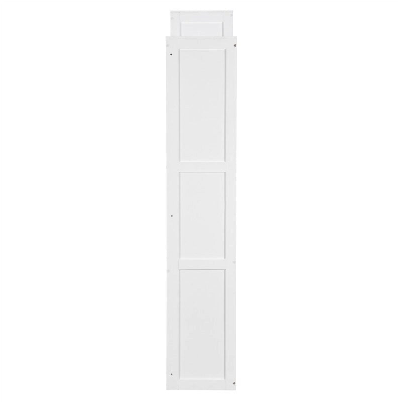 Lit mural escamotable Queen Size avec bureau, miroir et coiffeuse, armoire lit escamotable en bois avec armoires de rangement