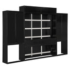 Lit mural escamotable Queen Size avec bureau, miroir et coiffeuse, armoire lit escamotable en bois avec armoires de rangement