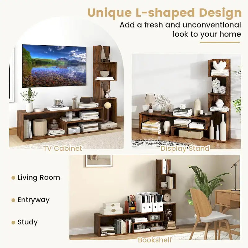 Meuble TV Costway Cube pour téléviseurs jusqu'à 50 pouces, Table Console Multimédia avec - Voir détails