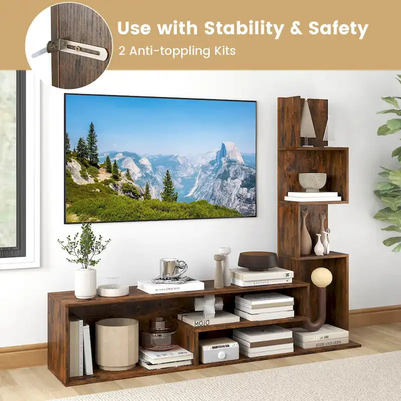 Meuble TV Costway Cube pour téléviseurs jusqu'à 50 pouces, Table Console Multimédia avec - Voir détails