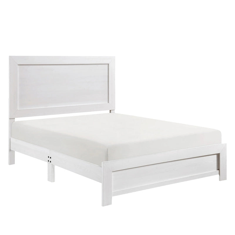 Ensemble de chambre trois pièces grand format Ko, détails en panneaux, poignées en métal noir, blanc