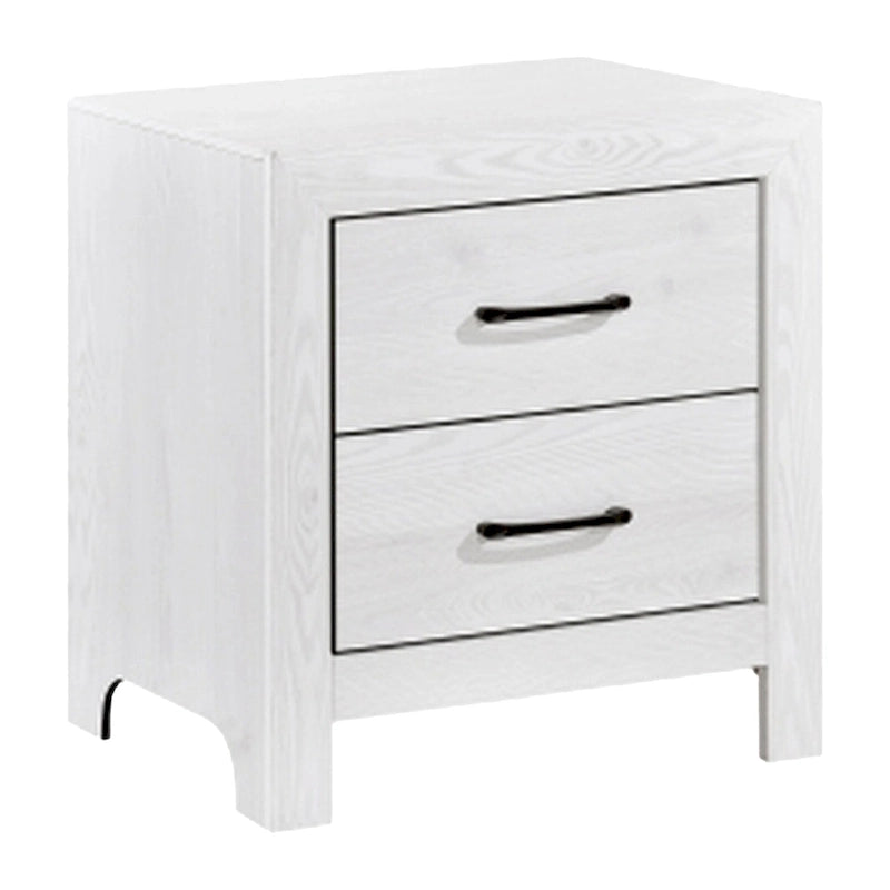 Ensemble de chambre trois pièces grand format Ko, détails en panneaux, poignées en métal noir, blanc
