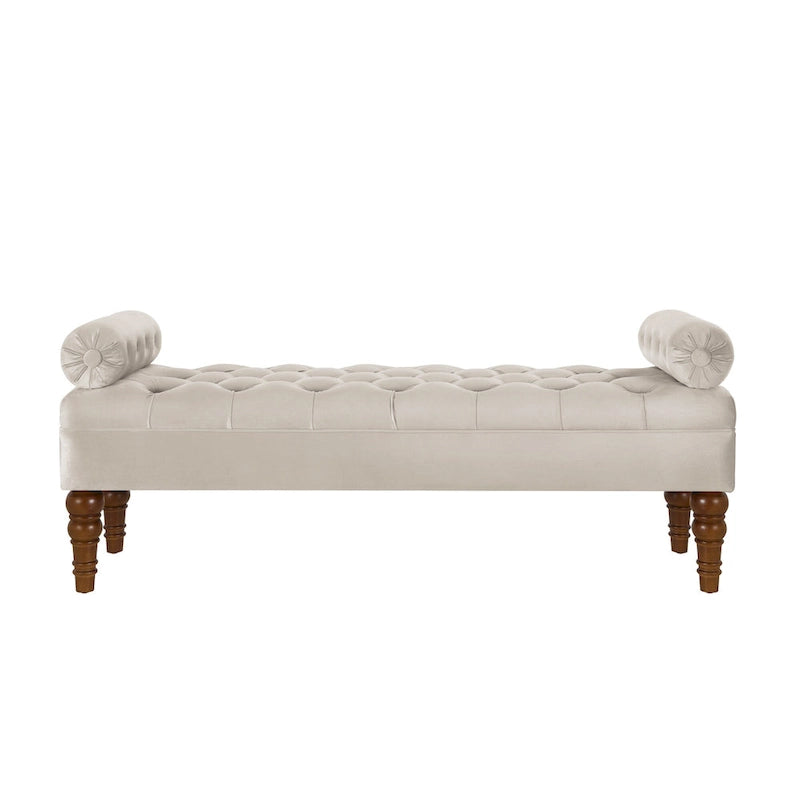 Banquette de lit longue en velours pour chambre à coucher, banquette de fenêtre capitonnée avec boutons touffus, banquette d'entrée, banquette traversin pour salon