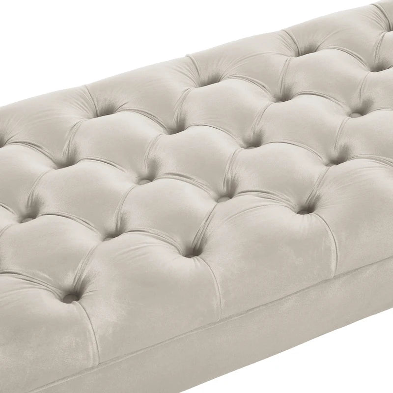 Banquette de lit longue en velours pour chambre à coucher, banquette de fenêtre capitonnée avec boutons touffus, banquette d'entrée, banquette traversin pour salon