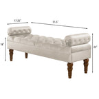 Banquette de lit longue en velours pour chambre à coucher, banquette de fenêtre capitonnée avec boutons touffus, banquette d'entrée, banquette traversin pour salon