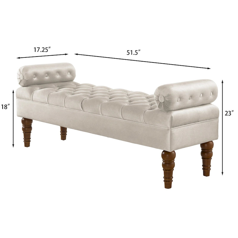 Banquette de lit longue en velours pour chambre à coucher, banquette de fenêtre capitonnée avec boutons touffus, banquette d'entrée, banquette traversin pour salon
