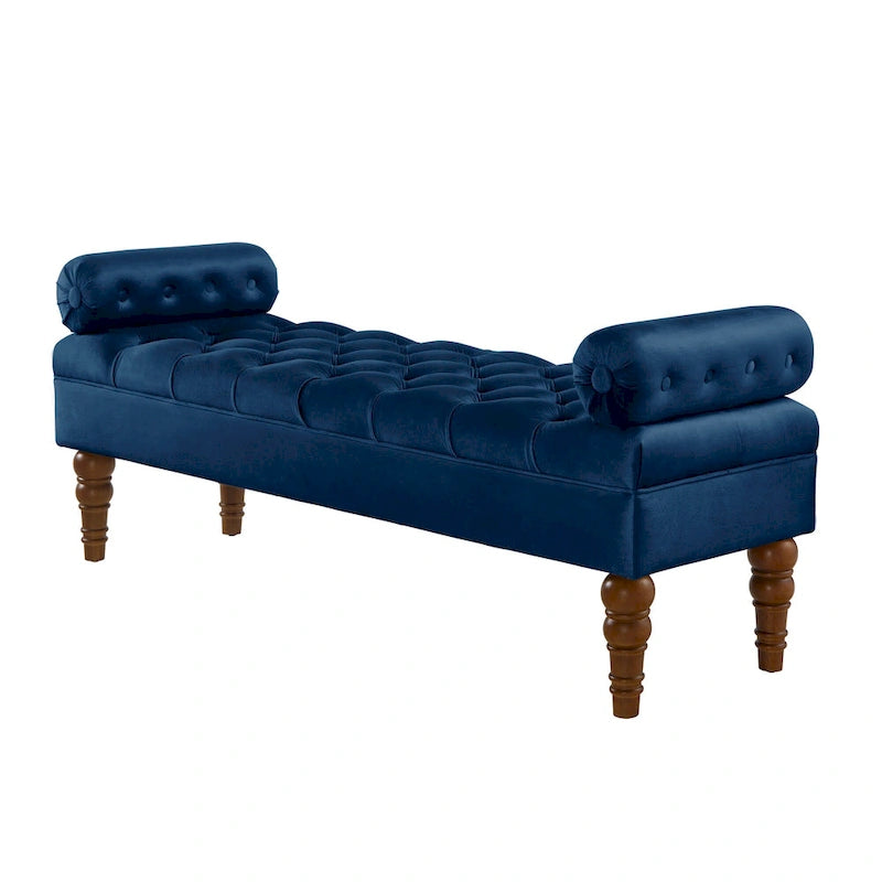 Banquette de lit longue en velours pour chambre à coucher, banquette de fenêtre capitonnée avec boutons touffus, banquette d'entrée, banquette traversin pour salon