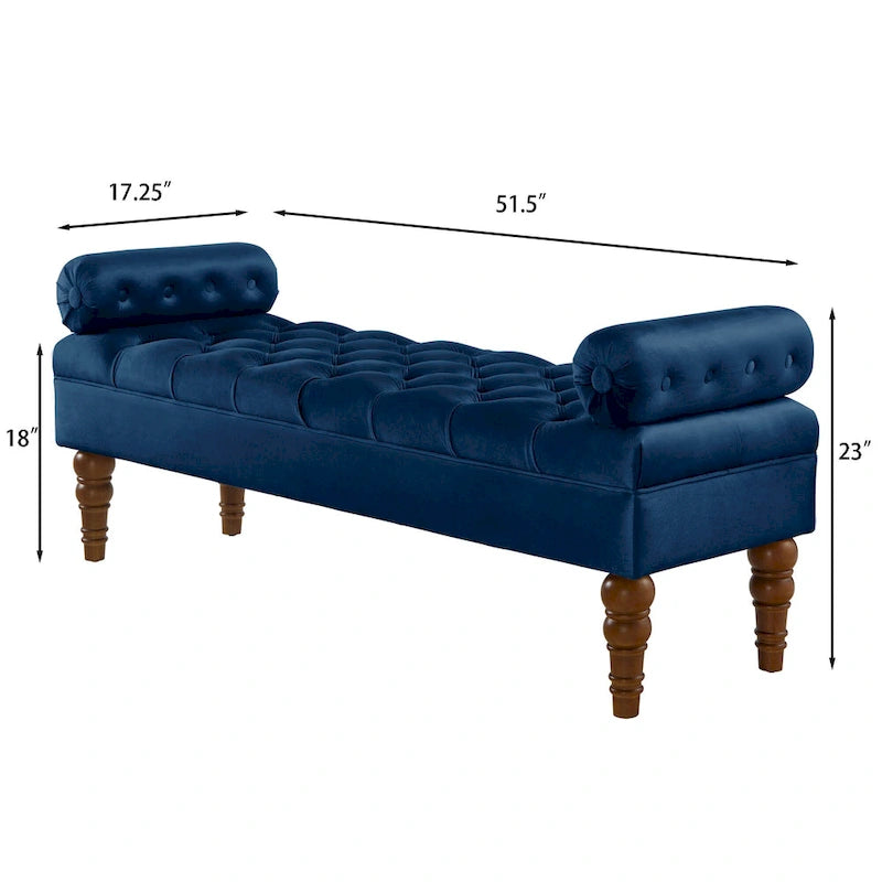 Banquette de lit longue en velours pour chambre à coucher, banquette de fenêtre capitonnée avec boutons touffus, banquette d'entrée, banquette traversin pour salon