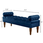 Banquette de lit longue en velours pour chambre à coucher, banquette de fenêtre capitonnée avec boutons touffus, banquette d'entrée, banquette traversin pour salon