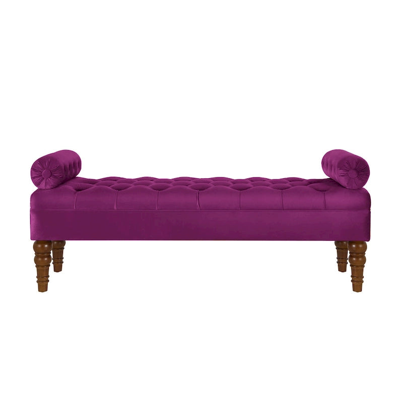 Banquette de lit longue en velours pour chambre à coucher, banquette de fenêtre capitonnée avec boutons touffus, banquette d'entrée, banquette traversin pour salon