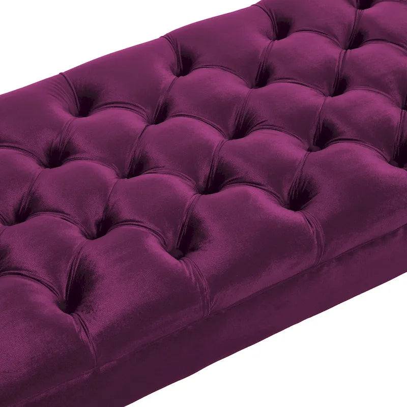 Banquette de lit longue en velours pour chambre à coucher, banquette de fenêtre capitonnée avec boutons touffus, banquette d'entrée, banquette traversin pour salon