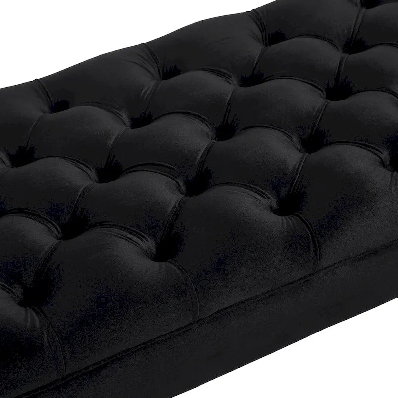 Banquette de lit longue en velours pour chambre à coucher, banquette de fenêtre capitonnée avec boutons touffus, banquette d'entrée, banquette traversin pour salon