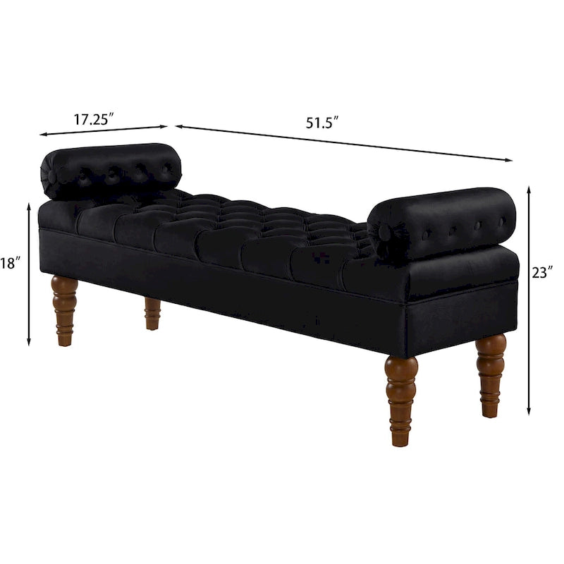 Banquette de lit longue en velours pour chambre à coucher, banquette de fenêtre capitonnée avec boutons touffus, banquette d'entrée, banquette traversin pour salon