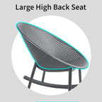 Lot de 2 fauteuils à bascule modernes du milieu du siècle en plastique avec pieds en plastique et assise respirante en forme d'œuf pour l'intérieur et l'extérieur