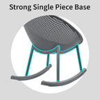 Lot de 2 fauteuils à bascule modernes du milieu du siècle en plastique avec pieds en plastique et assise respirante en forme d'œuf pour l'intérieur et l'extérieur