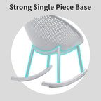 Lot de 2 fauteuils à bascule modernes du milieu du siècle en plastique avec pieds en plastique et assise respirante en forme d'œuf pour l'intérieur et l'extérieur