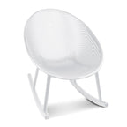 Lot de 2 fauteuils à bascule modernes du milieu du siècle en plastique avec pieds en plastique et assise respirante en forme d'œuf pour l'intérieur et l'extérieur