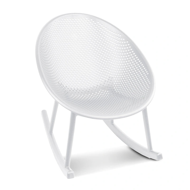 Lot de 2 fauteuils à bascule modernes du milieu du siècle en plastique avec pieds en plastique et assise respirante en forme d'œuf pour l'intérieur et l'extérieur