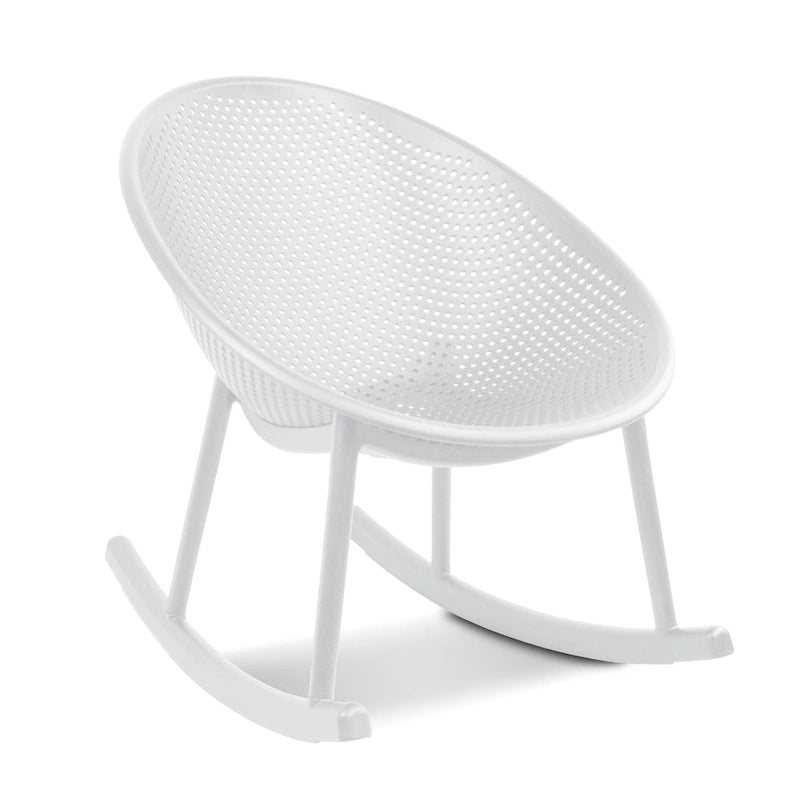 Lot de 2 fauteuils à bascule modernes du milieu du siècle en plastique avec pieds en plastique et assise respirante en forme d'œuf pour l'intérieur et l'extérieur