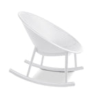 Lot de 2 fauteuils à bascule modernes du milieu du siècle en plastique avec pieds en plastique et assise respirante en forme d'œuf pour l'intérieur et l'extérieur