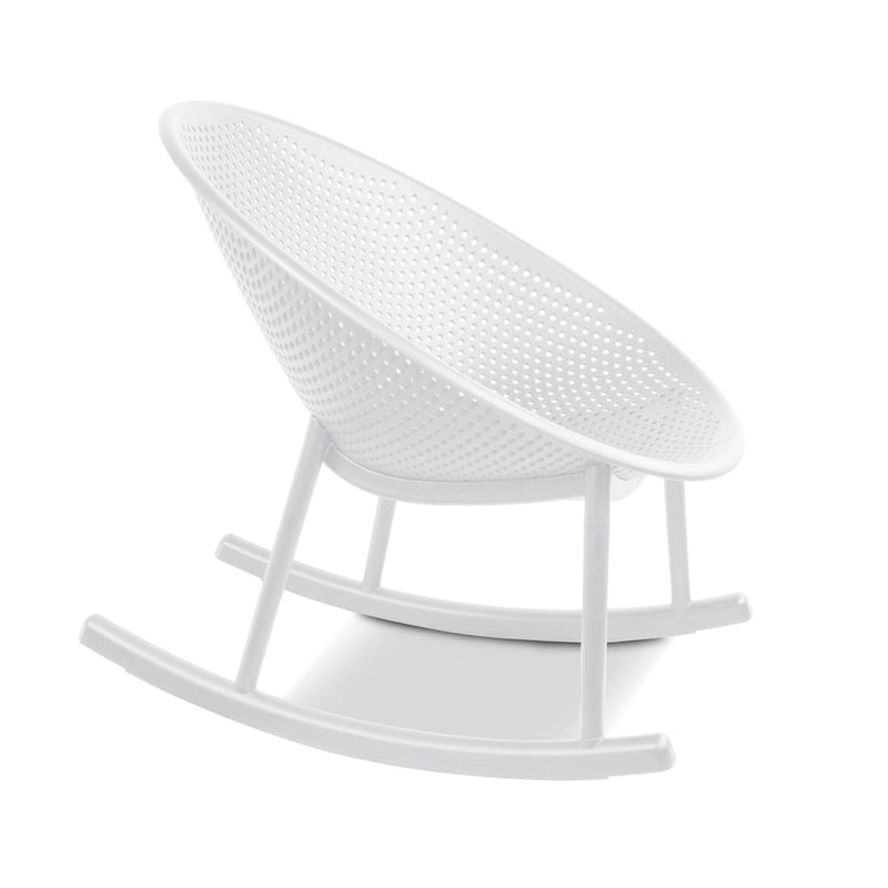 Lot de 2 fauteuils à bascule modernes du milieu du siècle en plastique avec pieds en plastique et assise respirante en forme d'œuf pour l'intérieur et l'extérieur