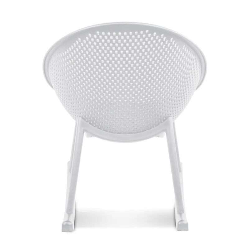 Lot de 2 fauteuils à bascule modernes du milieu du siècle en plastique avec pieds en plastique et assise respirante en forme d'œuf pour l'intérieur et l'extérieur