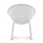 Lot de 2 fauteuils à bascule modernes du milieu du siècle en plastique avec pieds en plastique et assise respirante en forme d'œuf pour l'intérieur et l'extérieur