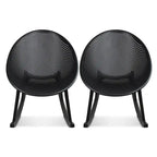 Lot de 2 fauteuils à bascule modernes du milieu du siècle en plastique avec pieds en plastique et assise respirante en forme d'œuf pour l'intérieur et l'extérieur