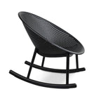 Lot de 2 fauteuils à bascule modernes du milieu du siècle en plastique avec pieds en plastique et assise respirante en forme d'œuf pour l'intérieur et l'extérieur