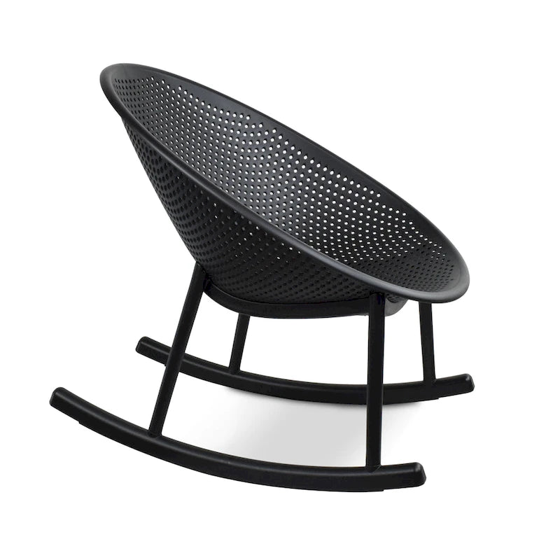 Lot de 2 fauteuils à bascule modernes du milieu du siècle en plastique avec pieds en plastique et assise respirante en forme d'œuf pour l'intérieur et l'extérieur