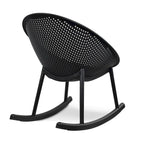 Lot de 2 fauteuils à bascule modernes du milieu du siècle en plastique avec pieds en plastique et assise respirante en forme d'œuf pour l'intérieur et l'extérieur