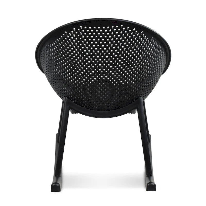 Lot de 2 fauteuils à bascule modernes du milieu du siècle en plastique avec pieds en plastique et assise respirante en forme d'œuf pour l'intérieur et l'extérieur
