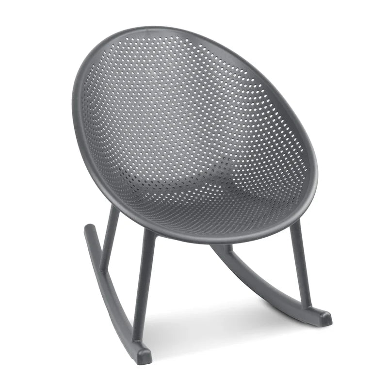 Lot de 2 fauteuils à bascule modernes du milieu du siècle en plastique avec pieds en plastique et assise respirante en forme d'œuf pour l'intérieur et l'extérieur