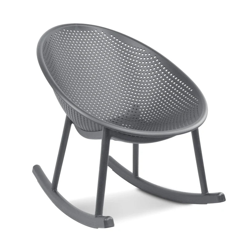 Lot de 2 fauteuils à bascule modernes du milieu du siècle en plastique avec pieds en plastique et assise respirante en forme d'œuf pour l'intérieur et l'extérieur
