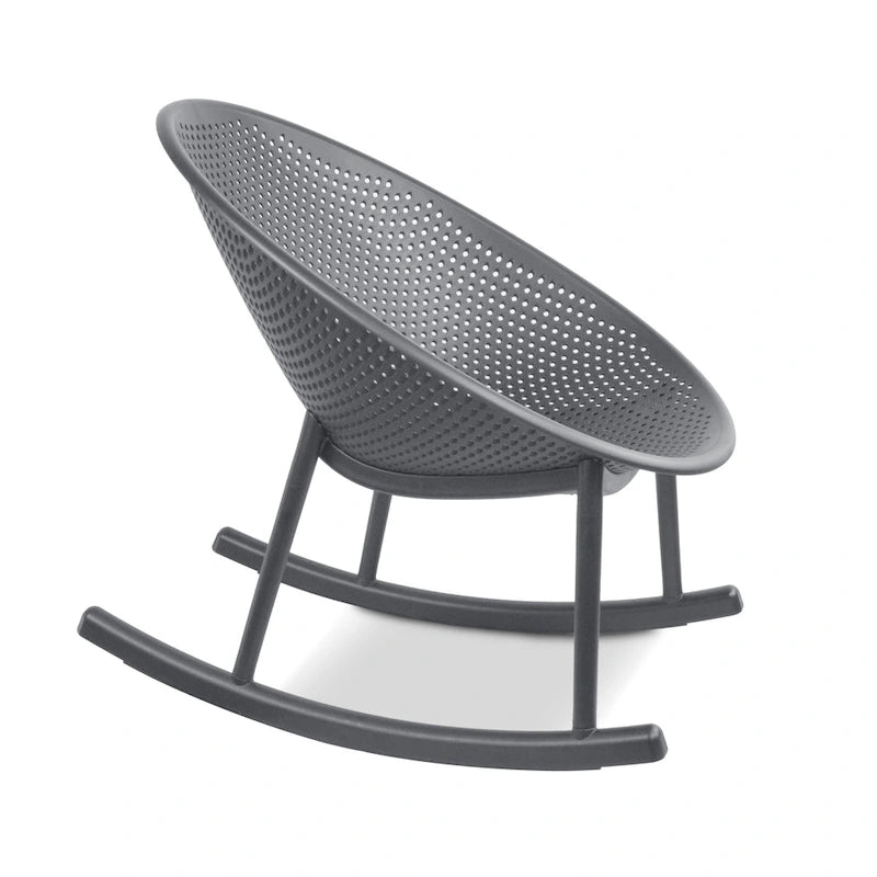 Lot de 2 fauteuils à bascule modernes du milieu du siècle en plastique avec pieds en plastique et assise respirante en forme d'œuf pour l'intérieur et l'extérieur