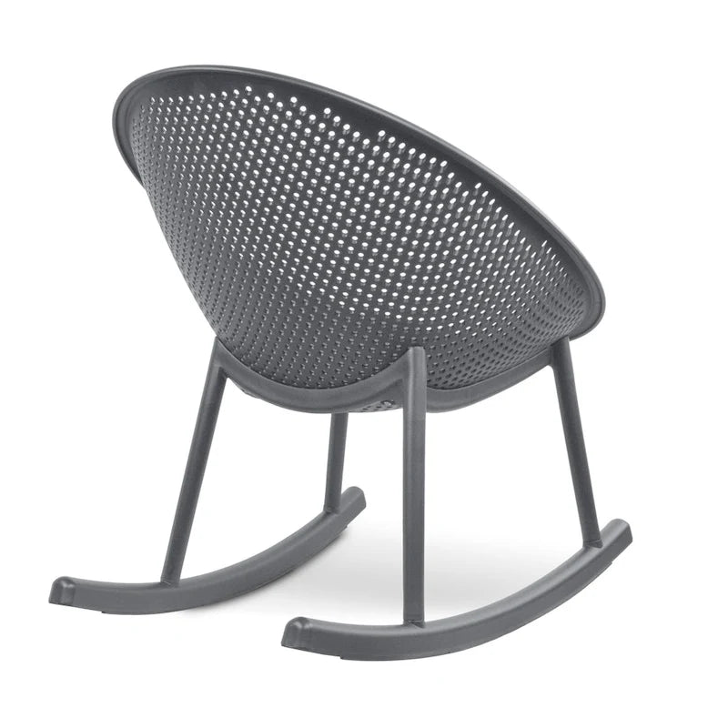 Lot de 2 fauteuils à bascule modernes du milieu du siècle en plastique avec pieds en plastique et assise respirante en forme d'œuf pour l'intérieur et l'extérieur