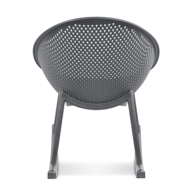 Lot de 2 fauteuils à bascule modernes du milieu du siècle en plastique avec pieds en plastique et assise respirante en forme d'œuf pour l'intérieur et l'extérieur